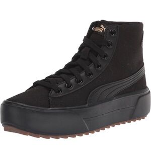 Puma Womens Kaia Mid Platform Sneaker in Blackout